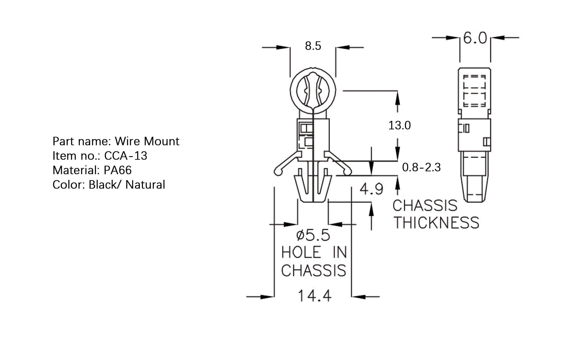 Plastic Wire Mount CCA-13